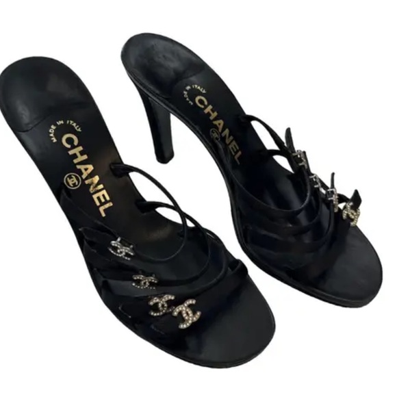 ISO (in search of) CHANEL Black Heels with Gold Embellishments - Picture 1 of 1